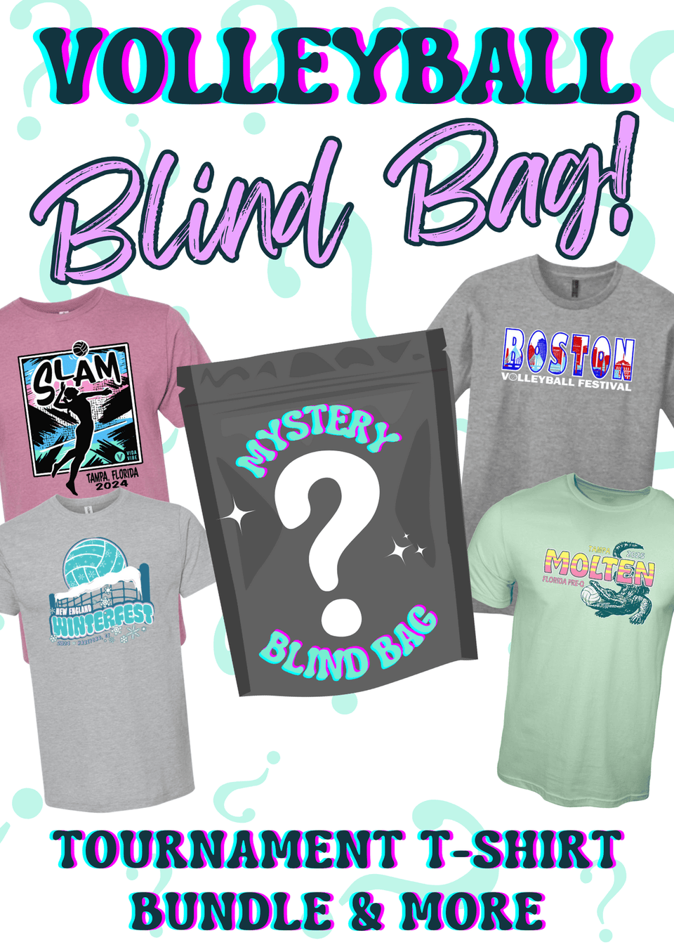 Volleyball Blind Bag Tournament T-Shirt & More
